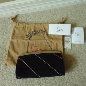 Christian Louboutin Palmette Suede Logo Clutch Bag